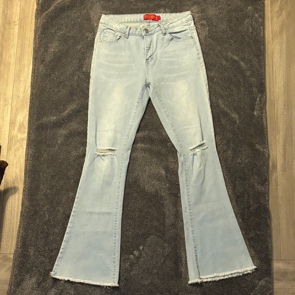 Sky Blue Flare Jeans for Women